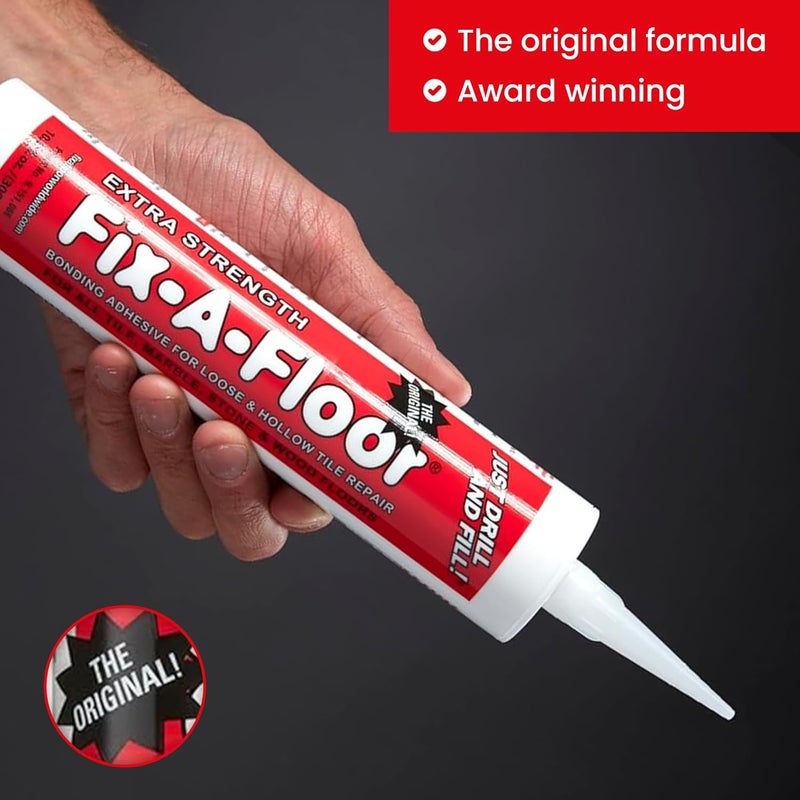 Fix-A-Floor Tile Repair Adhesive – Extra Strength Adhesive for Tile, Marble, Stone, Wood - Easy DIY Repair – Versatile Compatibility - 1 Gallon Jug – Comes with a Syringe Applicator - Image 4